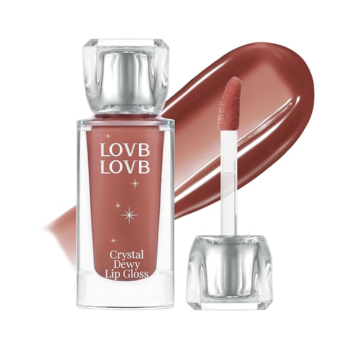 LOVB LOVB Crystal Dewy Lip Gloss | Lightweight & Non-Sticky | High-Shine & Long-Lasting | Hydrating Korean Lip Care Gloss | 0.17 oz. (04 FRENCH BEIGE)