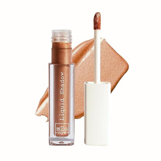M2U NYC (Rose Gold Liquid Eyeshadow – Quick Drying Liquid Eye Shadow with One Swipe Pigment Coverage – Long Lasting, Buildable & Blendable Crease Proof Formula – Shimmer Finish