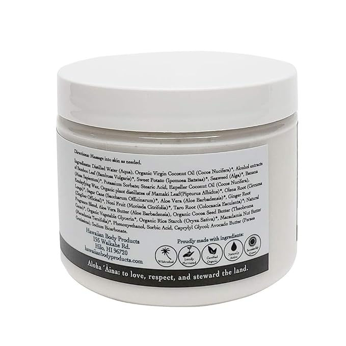 Coconut Body Butter – Moisturizing with Pure Coconut Oil and Hawaiian Plant Extracts - Ideal for Dry Skin - 5.6oz