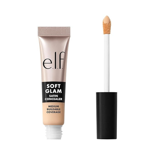 e.l.f. Soft Glam Satin Concealer, Medium Coverage For Blemishes & Under-Eye, Crease-Resistant, Long Lasting, Vegan & Cruelty-Free, 14 Fair Cool
