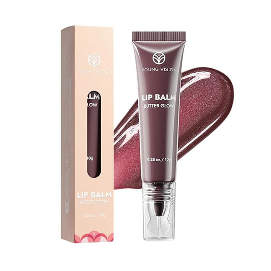 YOUNG VISION Glossy Lip Gloss Hydrating Butter Lip Plumper, Moisturizing Non-stick High Shine Natural Plumping Tinted Lip Gloss Oil for Women with Shine, Korean-Style Lip Gloss Set Bulk