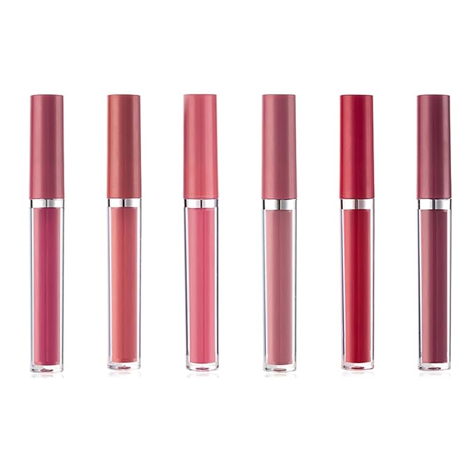 Lipstick Matte Lipstick Liquid Makeup Set, 6Pcs Long-Lasting Wear Non-Stick Cup Not Fade Waterproof Velvet Lip Gloss Kit, Lip Makeup Gift Sets for Girls and Women Dark Colors