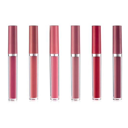 Lipstick Matte Lipstick Liquid Makeup Set, 6Pcs Long-Lasting Wear Non-Stick Cup Not Fade Waterproof Velvet Lip Gloss Kit, Lip Makeup Gift Sets for Girls and Women Dark Colors