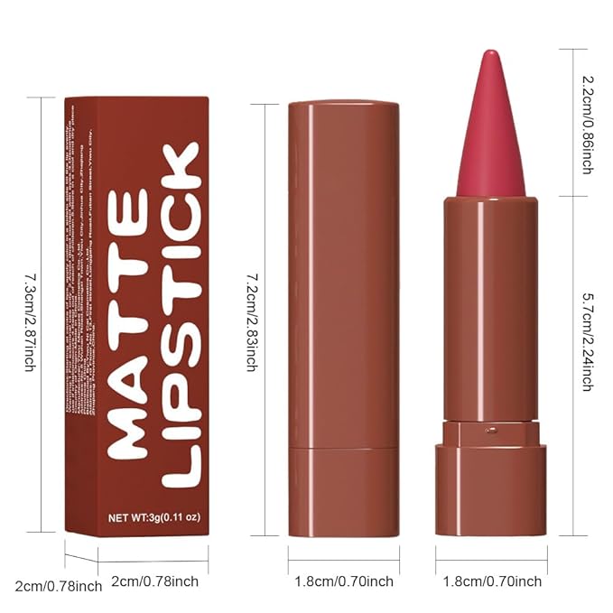 Carmine Gradient Matte Lip Liner Pencil Crayon for Women - Waterproof Smudge-Proof Kissproof Long-Wear Lip Pencil, Flawless Contour Ombre Effect Lip Crayon, Creamy Pigmented Lip Liner 06#