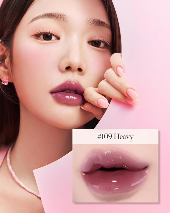 Glow Lock Jelly Tint 109 Heavy 4g, Hydrating Jelly Glow Lip Stain, Glass-Like Shine Lip Gloss, Long-Lasting Color, Moisturizing Lip Enhancer, Collectible Lock-Shaped Design, Korean Makeup