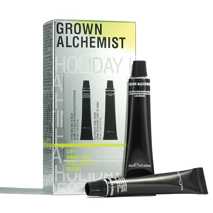 Grown Alchemist Lip + Hand Duo Kit, Limited Edition Gift & Value Pack: Hydra-Restore Lip Balm & Restorative Hand Cream 20 mL