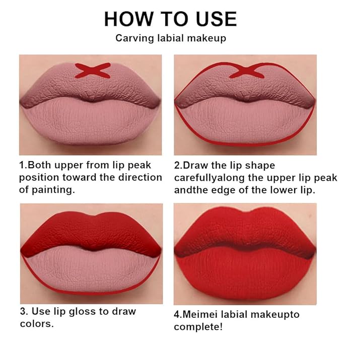 evpct 2Pcs Ruby Red Matte Lip Liner and Lipstick Combo Red Lip Gloss Stains Pencil Makeup Set Women Waterproof Long Lasting 24 Hours Lipstick and Lip Liner Set labiales mate 24 horas originales 14