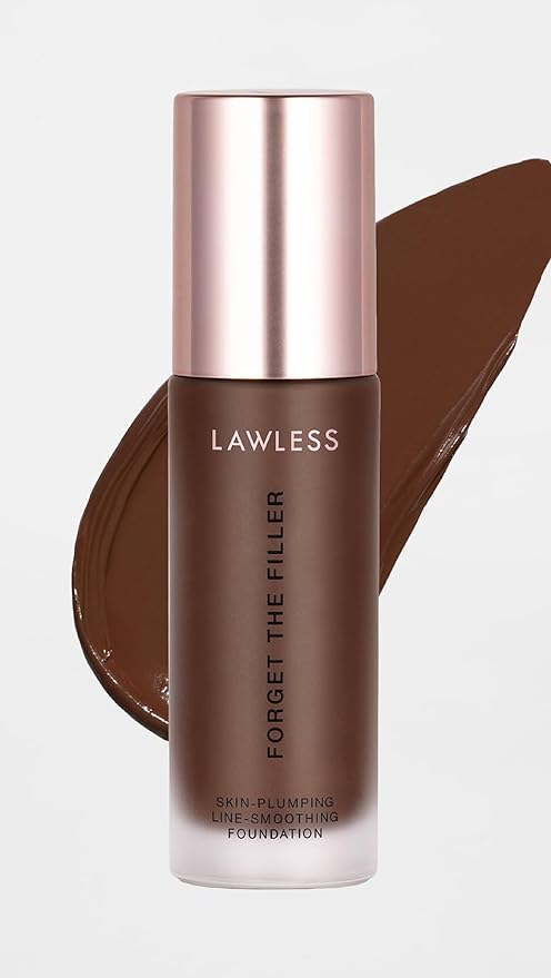 LAWLESS Women's Forget the Filler Skin-Plumping Line-Smoothing Foundation, 31D, ultra deep with warm undertones, 1.0 Ounce