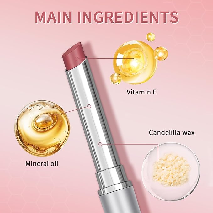 URQT Pink Honey Lipstick Tinted Lip Balm – Moisturizing Sheer Lip with Natural Shine, Hydrating & Lightweight Lip Tint, Long-Lasting Dark Cherry Tinted Balm Lip Stain (Pink Honey)