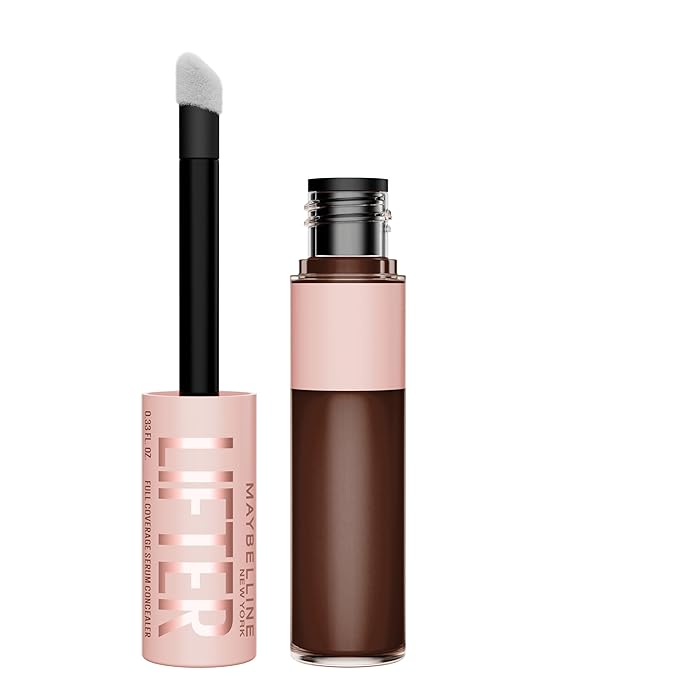 Maybelline Lifter Serum Concealer, Radiant Concealer with Full Coverage, Includes 2% Peptides + Caffeine to Hydrates & Brightens Under Eyes, 120, 1 Count