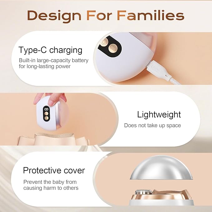 Multi-Functional Electric Nail Trimmer, 2025 Upgraded 2 in 1 Electric Polishing Automatic Nail Clippers, Electric Nail Clipper with 3 Speed Levels, Safe and Convenient Nail Trimmer (White)