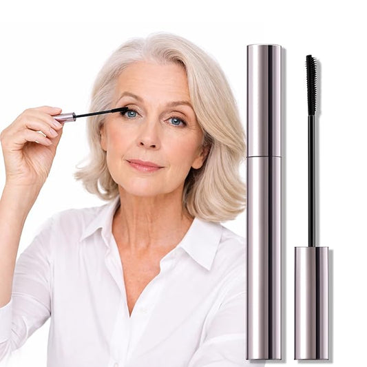 Erinde Tubing Mascara for Older Women 60 Plus, Lengthening & Volumizing for Thinning Lashes - Smudge-Proof, Flake-Free Black - Slim Micro-Brush for Hooded Eyes & Warm Water Removal