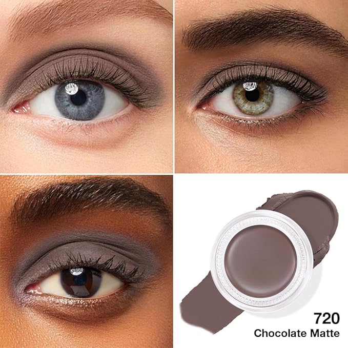 Kaely Single Cream Eyeshadow Pot, Chocolate Matte Eye Shadow for Older Women High Pigmented Waterproof, Natural Eyeshadow Palette Makeup Brightener, sombras en crema para ojos, Blendable, 720