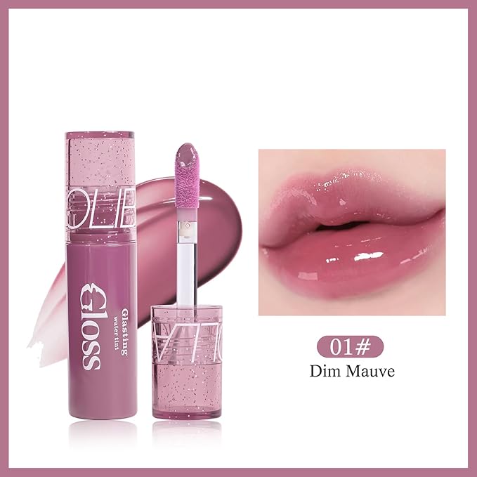 Mirror Flow Lip Gloss - Water Mirror Effect, High-Shine & Non-Sticky, Long Lasting Hydrating, Volumizing, Reduces Lip Lines, No Pigment Deposition, 6 Shades (0.12 fl.oz)