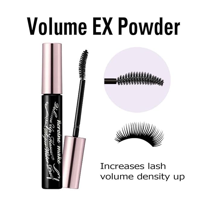 HEROINE MAKE by KISSME Volumizing Mascara Waterproof & Curvy Brush for Eye Makeup | Waterproof Mascara Volume & Length by Defining Fiber for Long-lasting Natural Eyelash Look, from Japan, Black, 3 EA