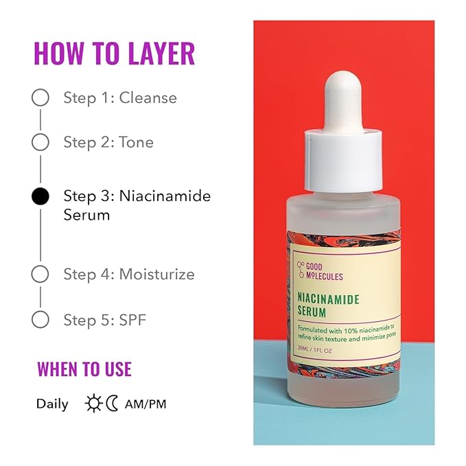 Good Molecules Niacinamide Serum Pack 3 – 30 ml Each (Total 90 ml) | 10% Niacinamide Serum to Target Acne, Uneven Skin Tone & Enlarged Pores