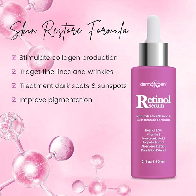2.5% Retinol Serum for Face - Anti Aging Treatment with Hyaluronic Acid & Vitamin E - Nighttime Retinol Serum for Face - Hydrating Formula for Fine Lines & Wrinkles - 2 Fl oz