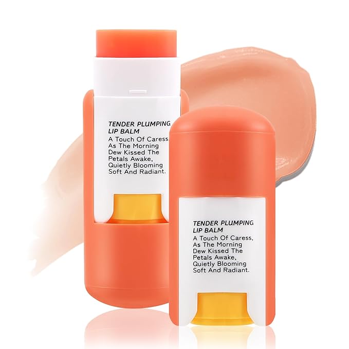 Boobeen Plumping Lip Balm, Moisturizer for Dry Chapped Lips with Fruity Flavor, Cute Mini Lip Care for On-The-Go Hydration