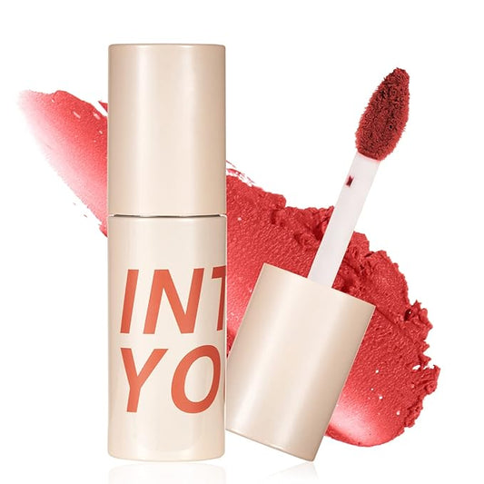 INTO YOU Matte Lipstick, Super Stay Lip Mud for Women, Lip Stain Long Lasting Waterproof, Lip Color Soft Lightweight, Smooth Lip Clay Mousse, Dual-Use For Lips And Cheek, Red Lipstick (W3)