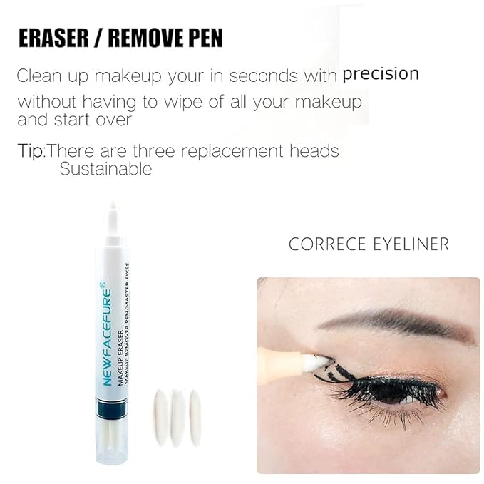 Makeup Remover Eraser Pen, Eye Make Up Corrector, Easy to Remove and Correction Magnetic Eyeliner Fixer, Extract for Sensitive Skin Original