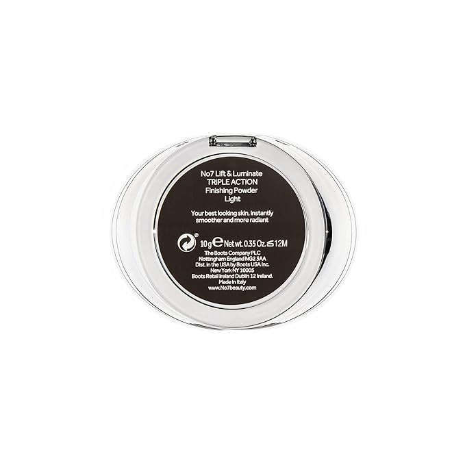 No7 Lift & Luminate Triple Action Powder - Light - Pressed Makeup Setting Powder for Face - Compact Setting Powder Reduces the Appearance of Fine Lines & Enhances Glow (10g)