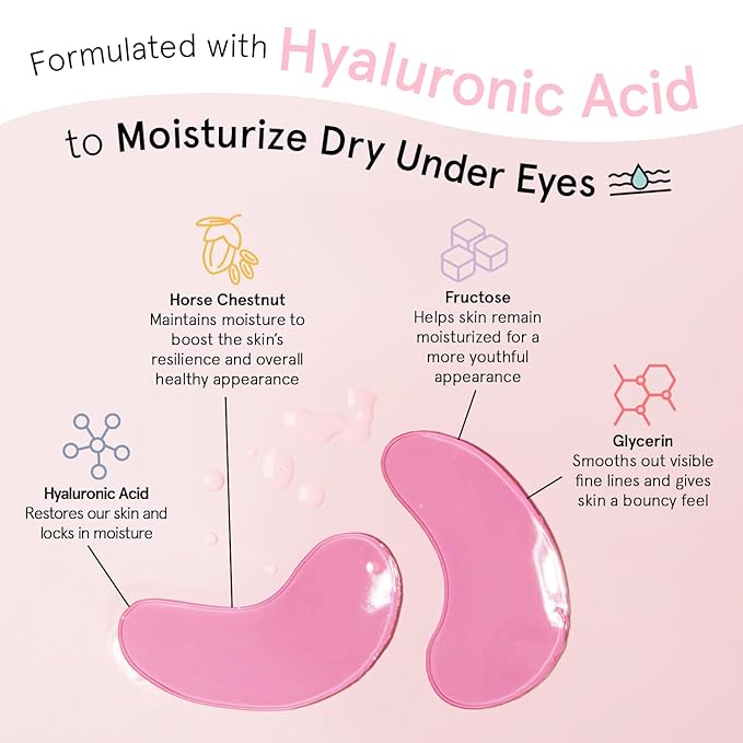 grace & stella Award Winning Under Eye Mask - Reduce Dark Circles, Puffy Eyes, Eye Bags, Wrinkles - Undereye Patches - Friendship Gifts for Women (Pink Eye Mask 48 Pairs)