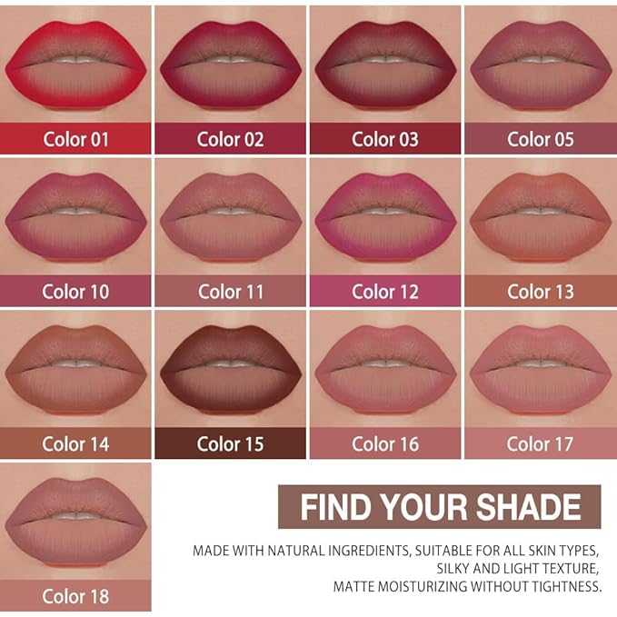 evpct 3Pcs DarK Light Nude Brown Matte Lip Liner and Lipstick Combo Set for Women Long Lasting, Cream Gradient Lipstick and Lip Liner Crayon Contour Pencil Makeup, Flawless Ombre Effect, Waterproof