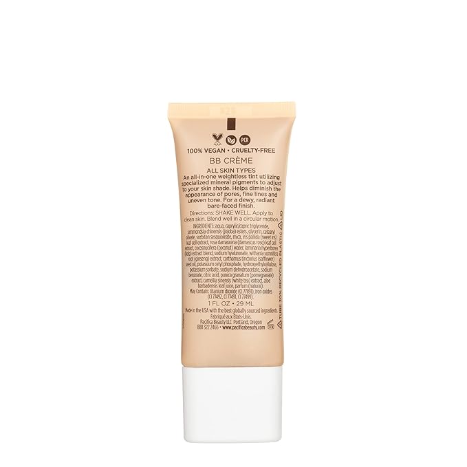 Pacifica Alight Multi-Mineral BB Cream – Shade 11 Light Tinted Moisturizer & Primer in One, Sheer Glowing Coverage, Hydrates, Primes & Perfects, 100% Vegan Cruelty Free Dermatologist Tested