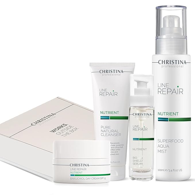 Christina Christmas Gift Box #5 Line Repair Nutrient | Cleanser Serum Day Cream SPF15 Aqua Mist