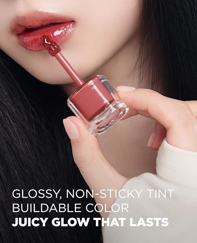 EITHER& Dewy Syrup Tint 02 – Tokyo Blossom | Vibrant & Fresh Color Lip Tint, All-Day Juicy Glow, Smudge-Proof, Hydrating, Long-Lasting, Non-Sticky Formula (4.3g)
