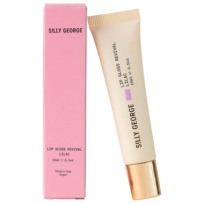 Silly George Lip Gloss Revival - Glossy Hydrating Glaze with Peptides, Shea Butter, & Moisturizing Argan, Macadamia, Babassu Oil for Dry Lips, Clean Beauty Products, Lilac 15ml Tubes