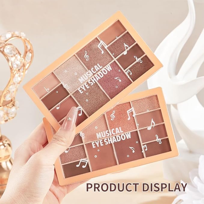 12-Color Warm Red Brown Eyeshadow Palette – Matte Shimmer Glitter Neutral Nude Eye Shadow with Rose Gold, Champagne, Bronze & Peach Shades, High Pigment Long-Lasting Blendable Soft Glam Makeup Palette