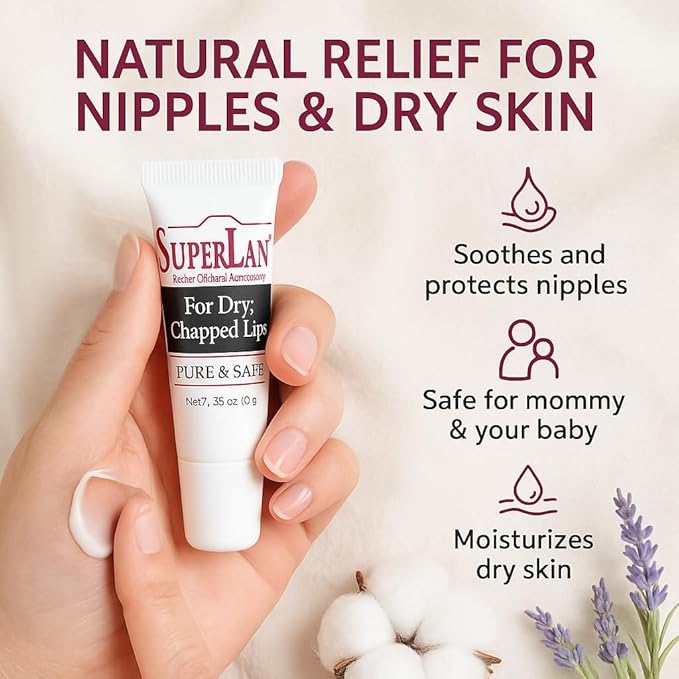 Lanolin Lip Balm 2 pack - Lip Repair for Hot/Dry Weather - Natural lanolin nipple cream - Lip Moisturizer for cracked lips - Hydrating lip care - pure jojoba oil - Chap stick For Men & Women 0.70 Oz