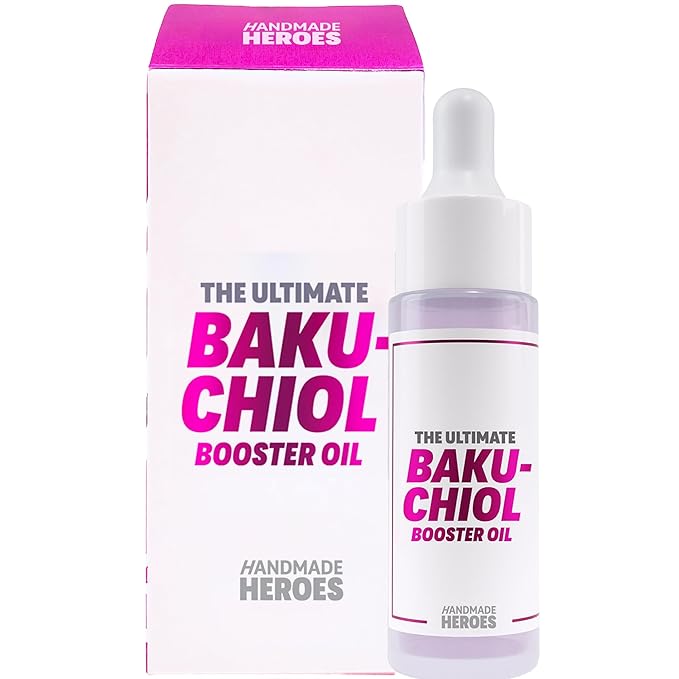 Handmade Heroes 2% Bakuchiol Oil with Sugarcane Squalane, All Natural Retinol Alternative Facial Oil For Radiant and Line Smoothing, Travel size skincare 0.3 fl oz