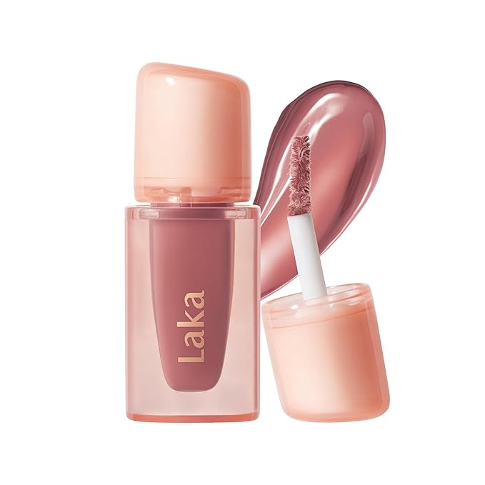 Laka Jelling Nude Gloss Mini, 1.9g/0.07oz, Sheer Hydrating Lip Oil with No Stain, Non-Sticky, Nourishing Gloss for a Fresh, Glowy Look, Vegan, Clean Beauty Makeup, K-Beauty (#316 Mauvering)