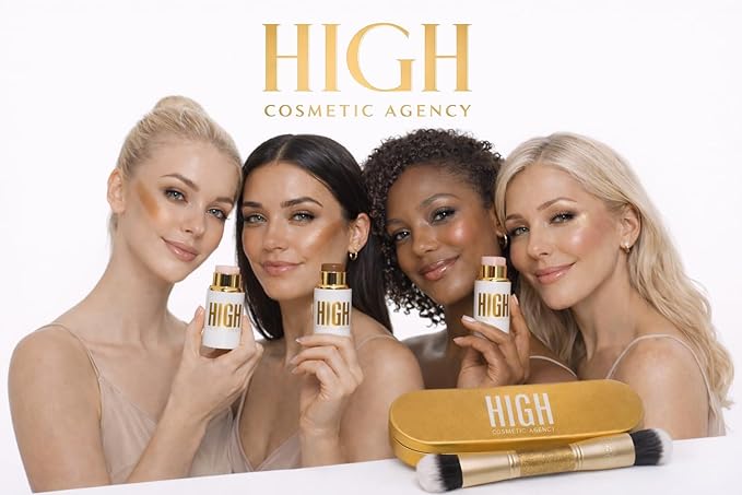 Golden Contour Collection – Cream Contour Set with CONCEALER LIGHT BEIGE,Shy Blush,Concealer Spice Ginger,Highlighter Candle Light.