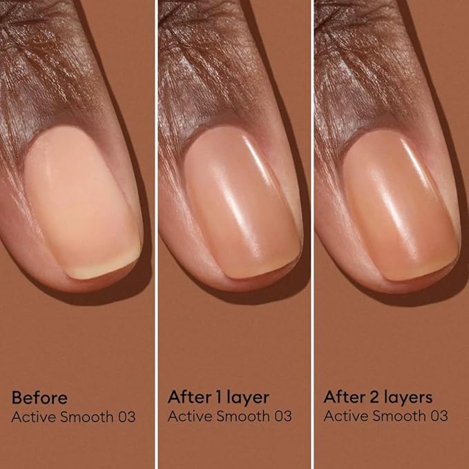 Manucurist Active Smooth™ 03 Nail Concealer Polish & Care - 2 in 1 Nude Nail Polish : Nail Strengthener and Growth - Nail Concealer - Ridge Filler for Nails - Natural Nail Polish - Bronze Finish