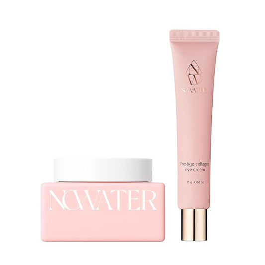 NOWATER Collagen Care Duo – Face & Eye Cream Set with Peptides, Niacinamide & Ceramides for Smooth, Firm, Moisturized Skin
