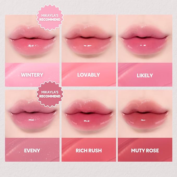 TIRTIR [*Mini Size Waterism Tinted Lip Gloss #20 Fever Red, 0.06 Fl Oz – Kiss Ready Lipgloss, 12H Long Lasting Non Sticky Natural Tinted Glow Korean Multiuse Cheek and Lip Tint for Women gift