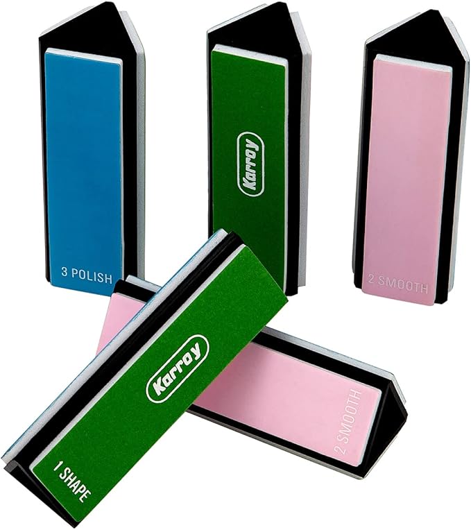 Karroy Nail Files and Buffers for Natural Nails Smooth and Polish Gel Surface 400/600/4000 Grit (D-Prism)