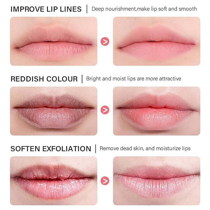 Strawberry Lip Balm Lip Mask, Hydrate Repair Prevent Dry Cracked Lip, Effective Reduces Lip Lines, Vitamin E Moisturizing Propolis Sleeping Lip Care