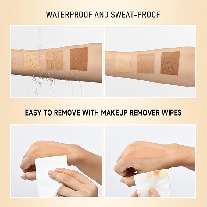 Leg Makeup Waterproof No Transfer, Leg Vein Cover up Makeup, Long-Lasting Body Concealer Makeup Lotion, Coverage for Vein, Scar, Tattoo for All Skin Tones (Medium Glow)