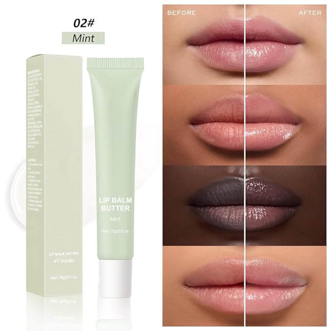 Summer Special Lip Butter Lip Balm, Ultra-Hydrating Natural Vegan Lip Balm, Sheer-Tinted Shine & Hydration, Soothes & Softens Dry Lips Skincare, Bálsamo labial hidratante #2 Mint