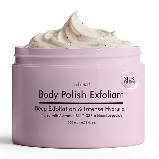 Silk Peptide Body Polish Gentle Exfoliant - Honey & Coconut Body Scrubs with Shea Butter, Exfoliants & Hydrating Oils for Smooth, Glowing Skin – Deep Moisturizing & Radiance Boosting Formula