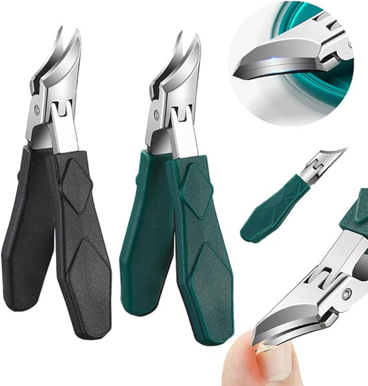 Anti-Splash 25° Slant Edge Nail Clipper, Wide Jaw 2026 New Ingrown Nail Clippers Fingernail and Toenail Clippers Clippers, Slanted Nail Clipper for Thick Nails Seniors (Black & Green)