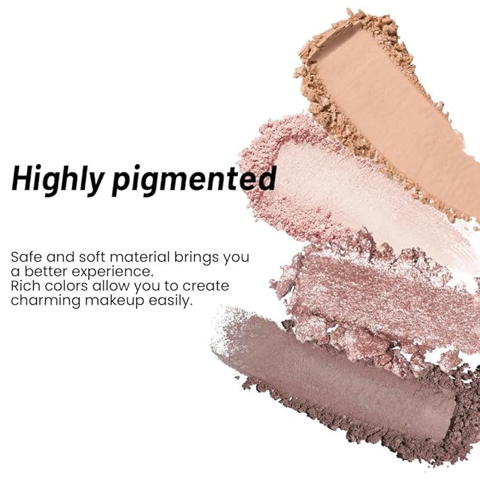 Eye Shadow Palette, Bright Nude Champagne Gold Light Dark Brown Eyeshadow Makeup, Vibrant Color Array Eyeshadow Palette, Matte & Shimmer Finishes, Long Lasting Waterproof, Incl. Built-In Mirror.