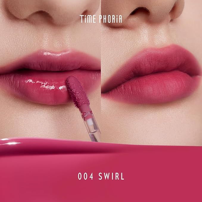 ALTERA BLURRING LIP TINT - Shine Lip Gloss to Soft Blurry Lip Matte Finish, Long-Lasting Lip Stain, Smooth and Blur lip lines, Watery-Velvet Feel, Hydrating & Non-Sticky (004 SWIRL)