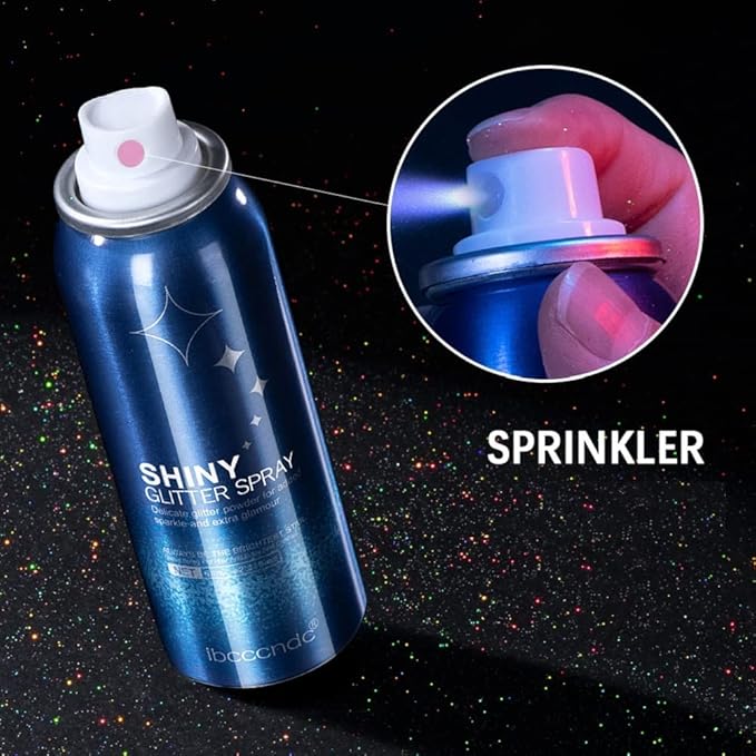 Body Glitter Spray for Hair, Body and Clothes - Long-Lasting Shimmer Suitable for Stage, Festival, Rave, Makeup, Prom - 60ML