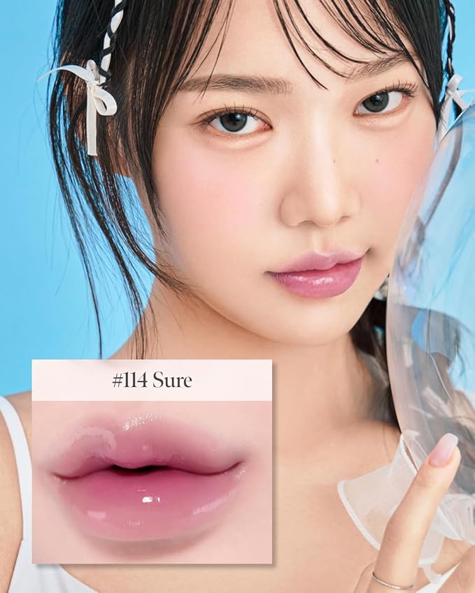 Glow Lock Jelly Tint 114 Sure 4g, Hydrating Jelly Glow Lip Stain, Glass-Like Shine Lip Gloss, Long-Lasting Color, Moisturizing Lip Enhancer, Collectible Lock-Shaped Design, Korean Makeup