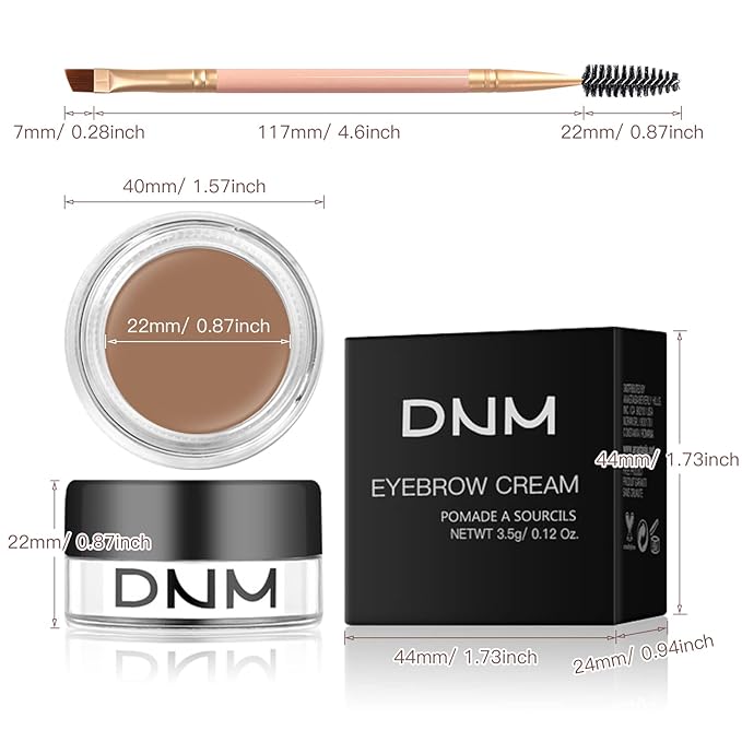 BEFIVECOK 2Pcs Brow Pomade Set with Dual-ended Eyebrow Brush, High pigment Water proof Natural finish Eyebrow Makeup Set with Eyebrow Brush for Women and Girls（09#）